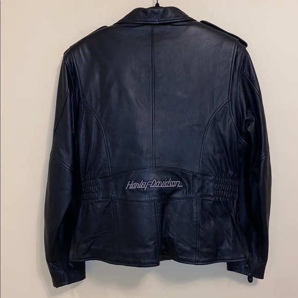 Harley Davidson Black Leather Jacket 50 Year Anniversary Small - Picture 10 of 10